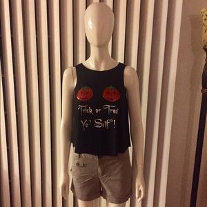 Trick or Treat Yo Self Halloween Tank Only Small